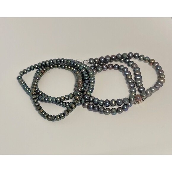 Jacmal Freshwater Tahiatian Pearls Necklaces/Bracelets 925 Sterling - Picture 2 of 2